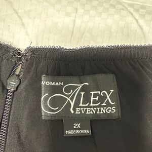 Alex Evenings Elegant Black Pants with overlay